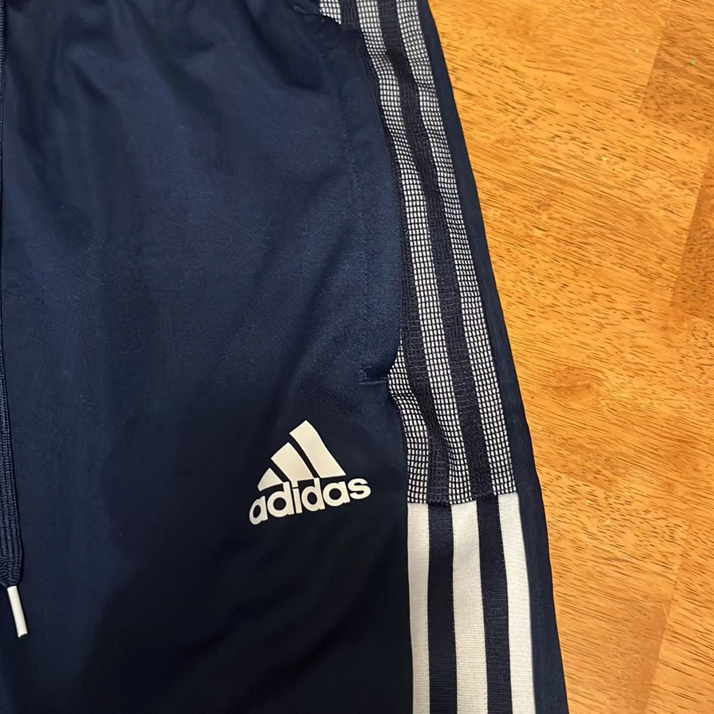 Adidas Mens 2XLT Big & Tall Blue and White Athletic Workout Lounge Pants
